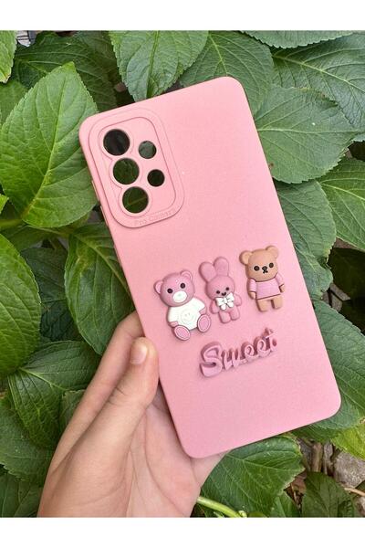 Aksesuarda Moda حافظة سيليكون متوافقة مع هاتف سامسونج A53 مع شكل الدبدوب اللطيف