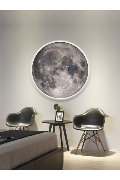 Gökyüzü Panel Moon Led Sconce - قطر 30 سم، 25 وات، شمعدانات جدارية، Trendyol Sconce، نماذج الشمعدان
