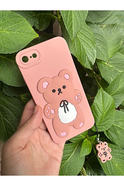 Aksesuarda Moda حافظة سيليكون متوافقة مع هاتف IPHONE 7-8-SE 2020 مع شكل دب لطيف