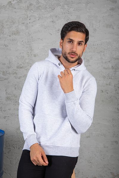 Four Man Hanorac din bumbac cu glugă, cu 3 fire, cu buzunar cangur, cu fleece în interior