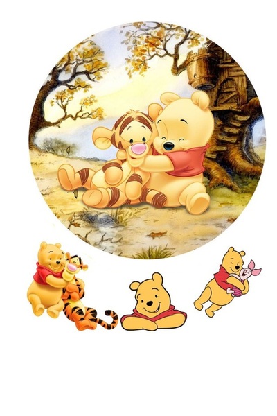hediyehobihersey Winnie Resimli Şekerli Kağıt Yenilebilir Kağıt Üzerine Resim...