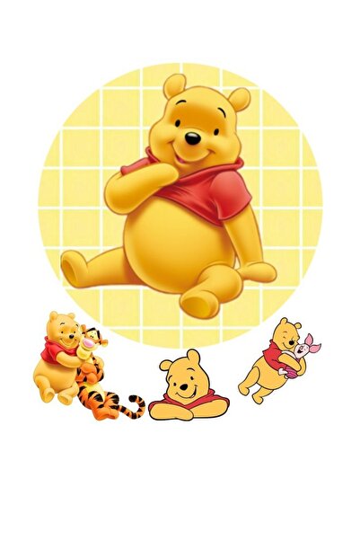 hediyehobihersey Winnie Resimli Şekerli Kağıt Yenilebilir Kağıt Üzerine Resim...