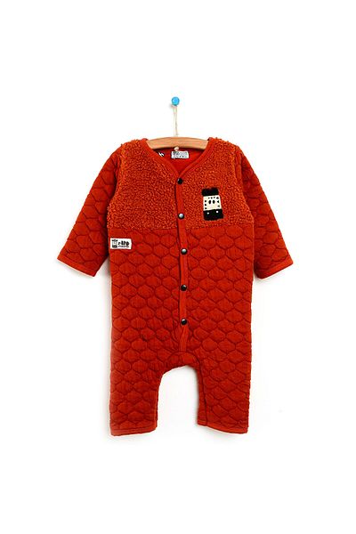 ebebek Hello Baby HelloBaby Winter Safari Baby Boy Quilted Jumpsuit