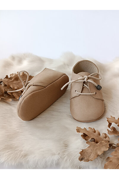 Hodore Alpha Milk Brown Genuine Leather Baby Loafer Shoes