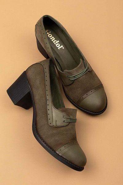 Gondol Pantofi de damă din piele naturală confortabili cu toc Anl.7078