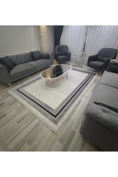 KARAR HALI Çerçeveli gri Sihay halı