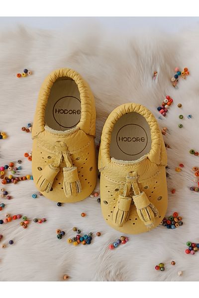 Hodore Axel Lemon Yellow Genuine Leather Baby Moccasin