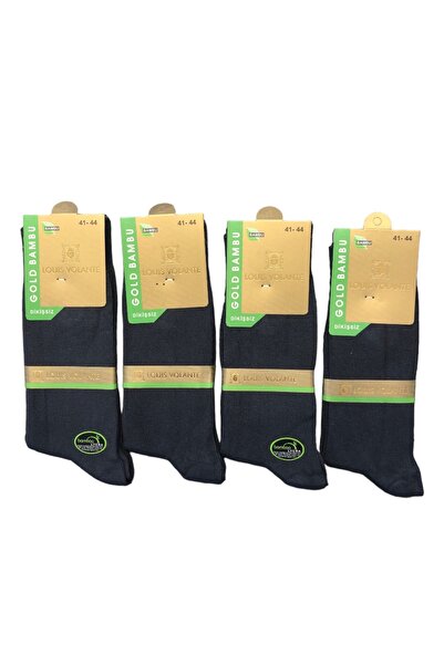 Louis Volante Erkek Bambu Likralı Mevsimlik Dikişsiz Soket Çorap 4 Çift