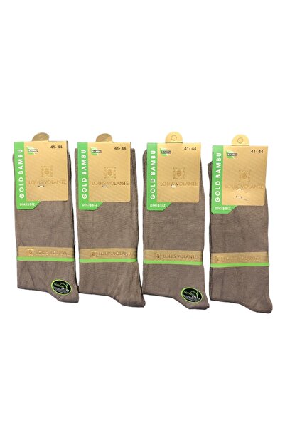 Louis Volante Erkek Bambu Likralı Mevsimlik Dikişsiz Soket Çorap 4 Çift