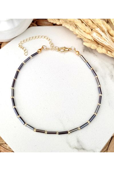 HALHALMILL Plum Stick Anklet