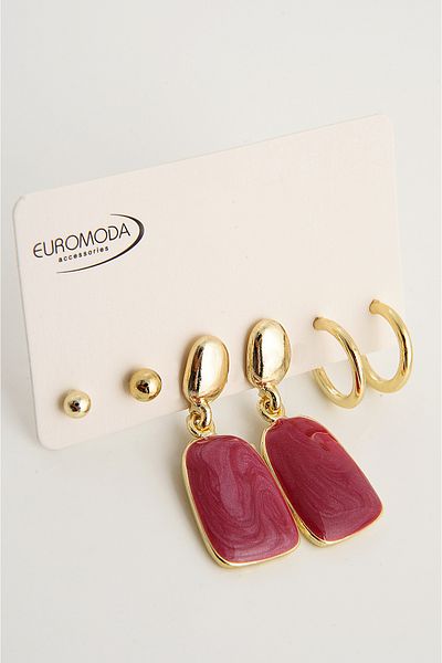 EUROMODA Specially Designed Stud Earrings with Pearlescent Enamel
