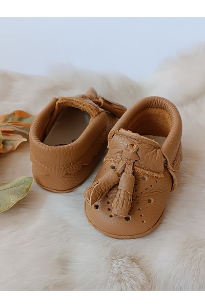 Hodore Axel Light Tan Genuine Leather Baby Moccasin