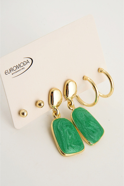 EUROMODA أقراط مصممة خصيصًا بمينا بيرليسسينت