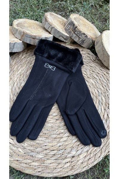 İşnar Kadın kürklü dokunmatik kaşe eldiven