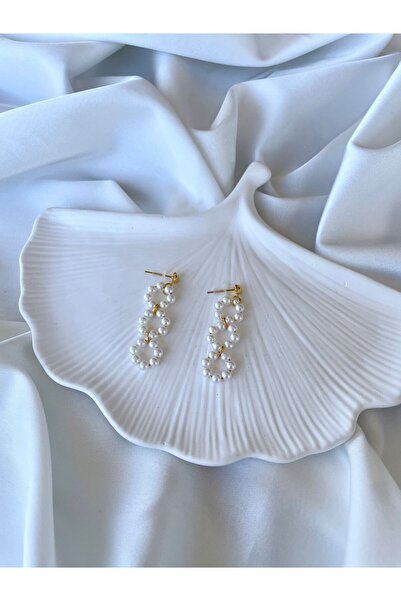 TREND Miyamila Koleksiyonu İnci İç İçe Halka Zarif Küpe