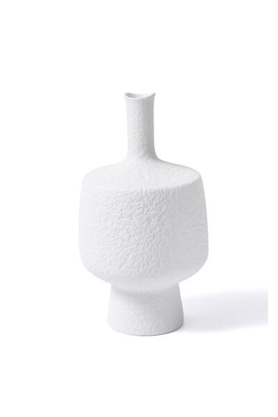 The Mia Licia Seramik Vazo Beyaz 18x18x37 cm