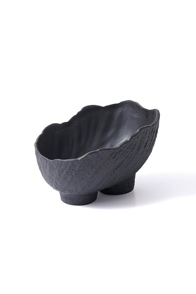 The Mia Κεραμικό Μαύρο Βάζο - Licia 25x17x19 cm