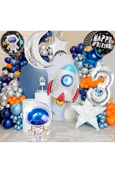 MFM Σετ μπαλόνι με αλυσίδα διαστημικού φύλλου 3 ετών