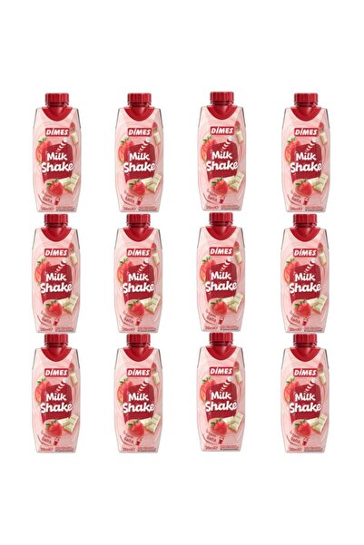 Dimes Milkshake Çilekli & Beyaz Çikolatalı 310 ml X 12 Adet