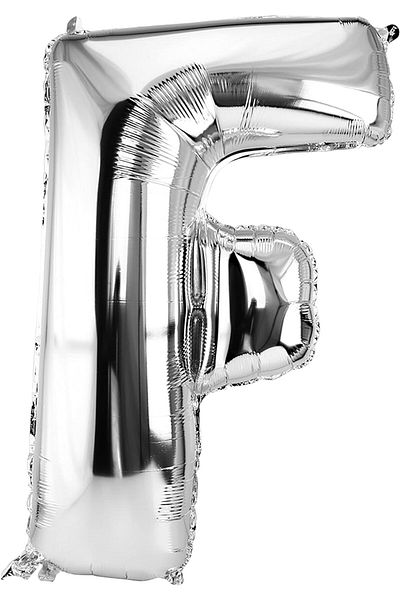 Deniz Party Store Silver Foil Balloon Medium Size (F) Letter