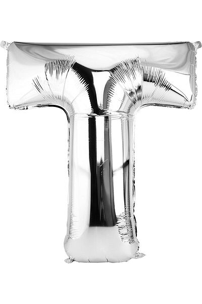 Deniz Party Store Silver Foil Balloon Medium Size (t) Letter