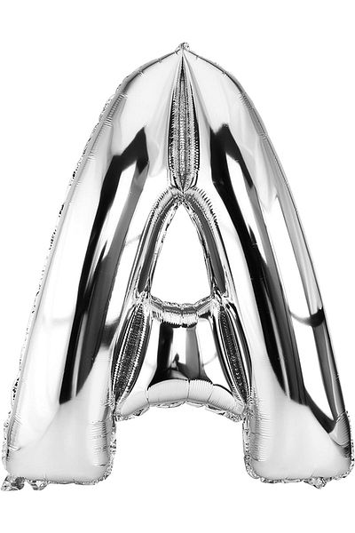 Deniz Party Store Silver Foil Balloon Medium Size Letter (A)