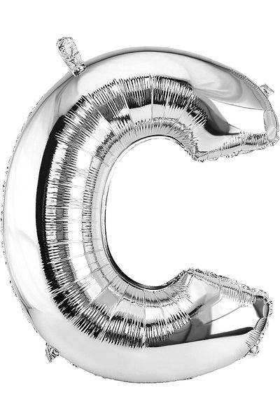 Deniz Party Store Silver Foil Balloon Medium Size (C) Letter