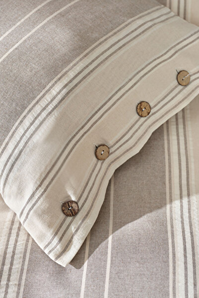 Karaca Home Σετ παπλωματοθήκης μονόχρωμο βαμμένο με νήματα Palma