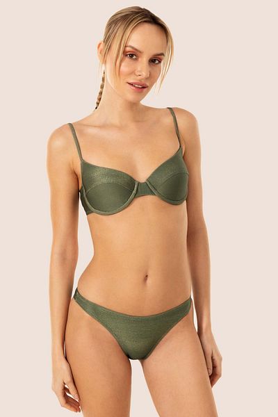 AYYILDIZ 3424 Set bikini fără capac cu sclipici kaki