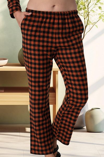 Mecit Pijama Καρό γυναικεία ενδύματα ύπνου με μονό πάτο 75% βαμβάκι 25% βισκόζη
