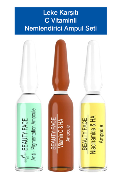 Beauty Face مجموعة أمبولات مرطبة ومغذية ومضادة للعيوب مع فيتامين C ومضادات ال...