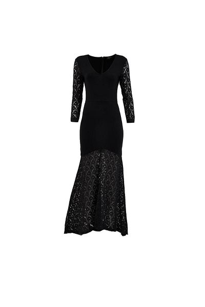 Hanna's by Hanna Darsa Lace Long Sleeve Dress with Sleeves and Skirt