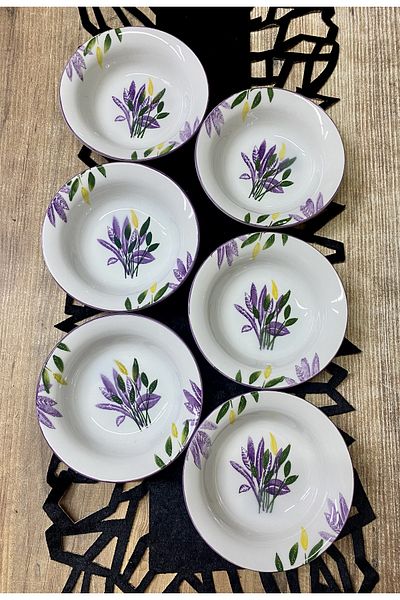 Yiğit Seramik Züccaciye Başak Lilac Model 6 Pieces Soup Bowl