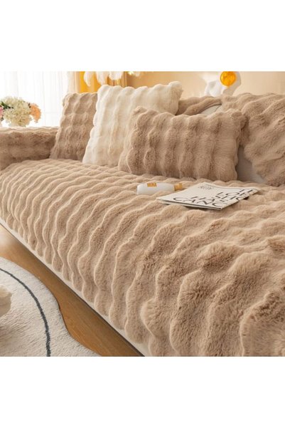 BALADI HOME Kalın Tavşan Peluş Üç Kişilik Kanepe Için ( 1adet ) Ölçüm 80*190c...