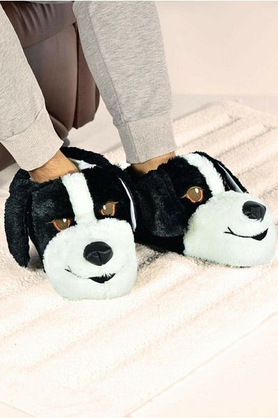 PUFYDIX Unisex βελούδινες παντόφλες σκύλου
