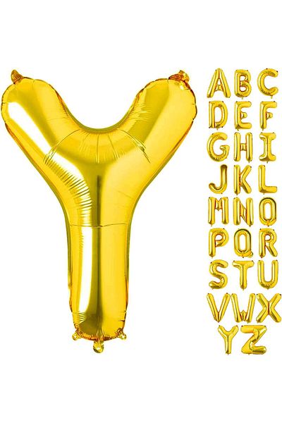 Deniz Party Store Gold Foil Balloon Medium Size (Y) Letter