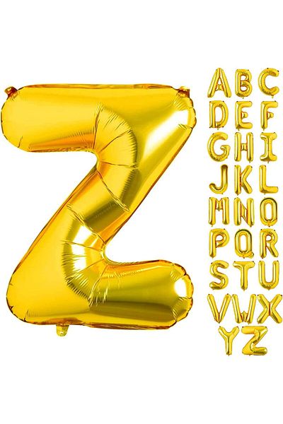 Deniz Party Store Gold Foil Balloon Medium Size (Z) Letter
