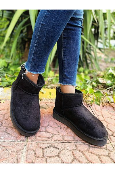 EPTC Suede Mini Ankle Boots - Flat Heel with Fun Inside, Scalloped Women Shoes 1 No, Large Receive