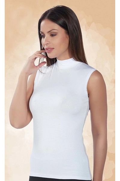 Hmd Women's Lycra Turtleneck Zero Sleeve Tank Top