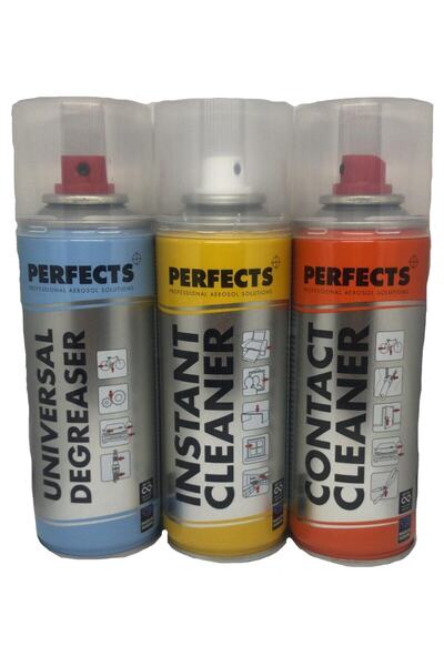 PERFECTS Kontak Sprey Seti 3 Çeşit Yağlı, Yağsız, Köpük Temizleme Spreyi 200 ...