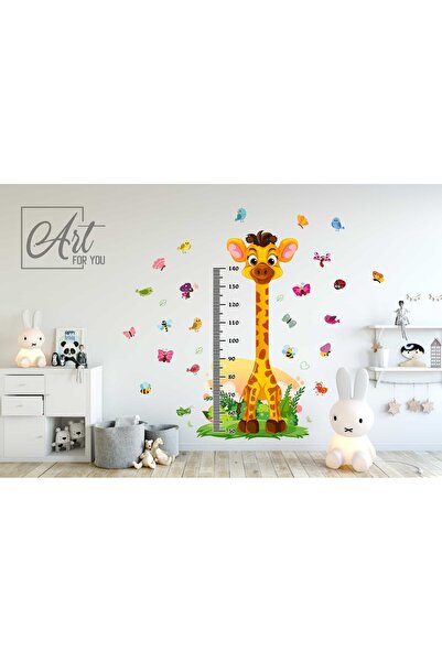 art for you Sevimli Zürafa Temalı Çocuk Odası Boy Ölçer STİCKER SETİ