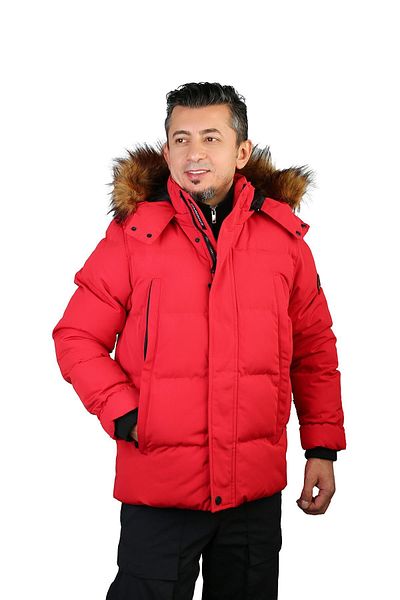 lumberjack M-Brendan Men's Hooded Parka Short - Red -101347081