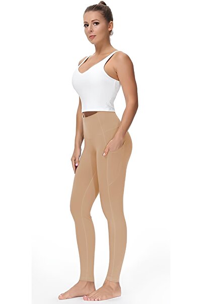 GHASSY CO. Γυναικείο κολάν ανάκτησης ψηλής μέσης Αθλητικό κολάν διπλής τσέπης γιόγκα τρεξίματος