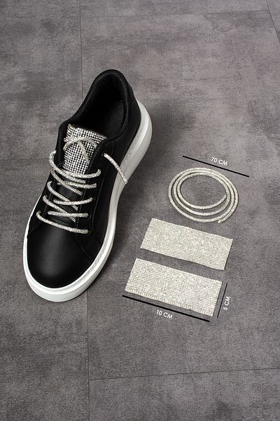 diya shoes Women's Shoes with Stony Laces and Stony faux leather shoe ornaments
