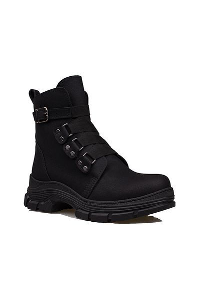 Trend Adımlar Black Martina Women's Wool Rubber Boots