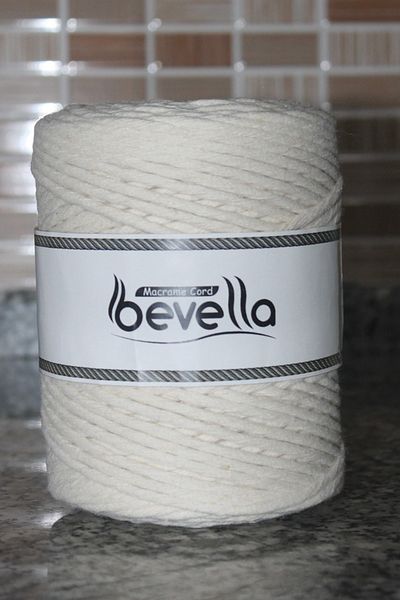 Bevella Macrame Cord Ecru Taranan 3 mm Macrame Twine 500 Gr Μπορεί να Σάρωσε Μισό Κιλό