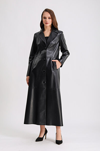 Leather Club Siyah Deri Kaban