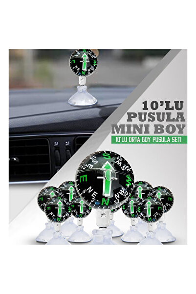 Furens Araç Içi Vantuzlu Siyah Mini Pusula Seti Mini Pusula