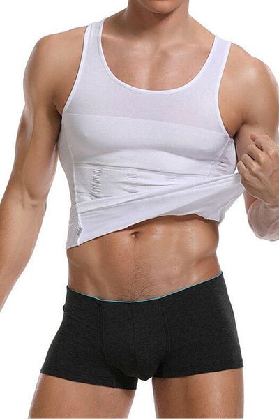 Norcia Sports 2-Piece Men's Belly Concealing Corset Undershirt Black-White