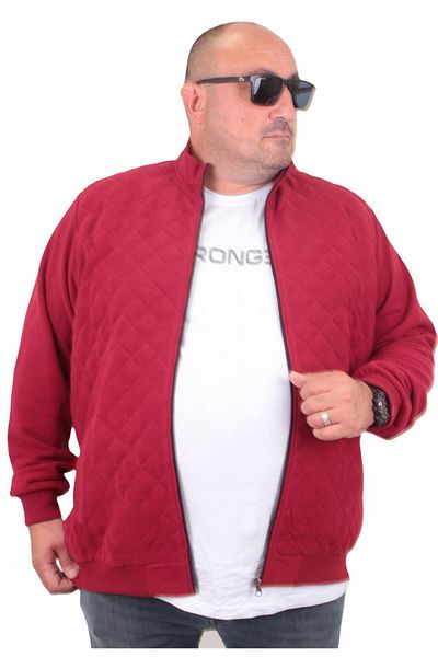 MocGrande Ζακέτα με φερμουάρ μεγάλου μεγέθους Diamond 23281 Claret Red
